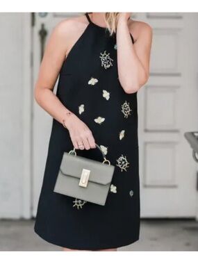 Victoria Beckham for Target sz Medium embellished Black Halter Mini Dress